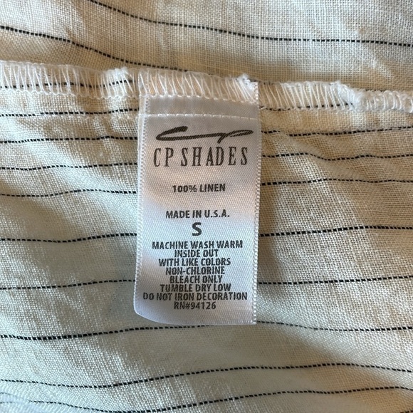 CP Shades long sleeves v neck 100% linen shirt oversized size small - Picture 6 of 7